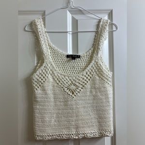 Say What Crochet Crop Tank Top, Size Large